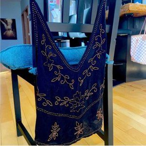 Beautiful Beaded Free People Spaghetti Strap Top XS